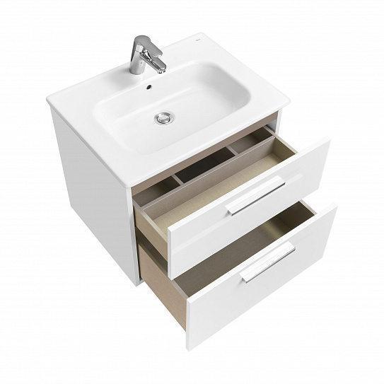 Тумба под раковину Roca Victoria 60 белый глянец 2 ящика A857468806