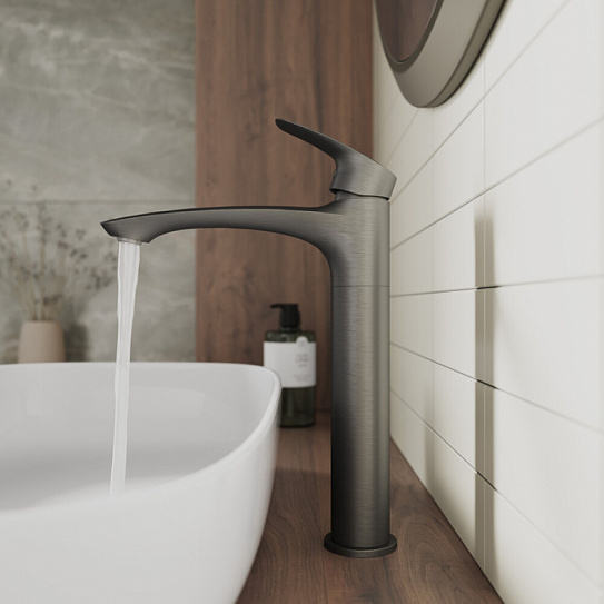 Смеситель для настольного умывальника Milardo Rora, графит, RORGM01M01