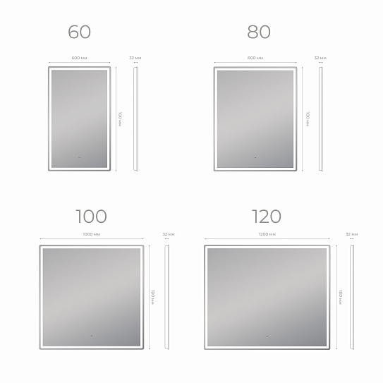 Зеркало с подсветкой Vigo 100х80 Roberta Comfort 800