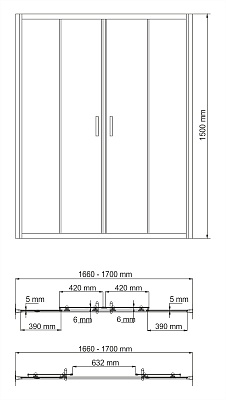 Стеклянная шторка для ванной WasserKRAFT 29S02-170