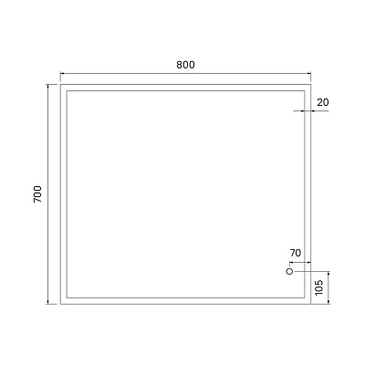 Зеркало 80х70 с LED-подсветкой Iddis Brick BRI8000i98