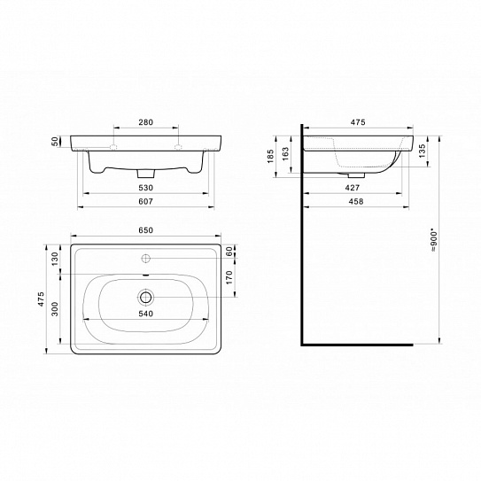 Раковина Нео Классик 65 AQUATON 1WH501862