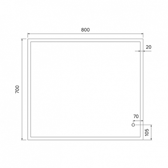 Зеркало 80х70 с LED-подсветкой Iddis Brick BRI8000i98