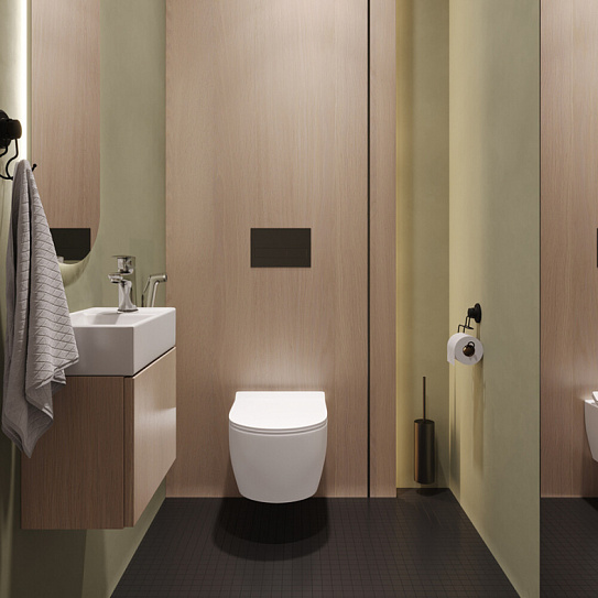 Смеситель для умывальника с гигиеническим душем, хром глянцевый, Rora, Milardo RORSB01M08