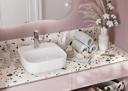 Раковина накладная Сантек Одри 420х420 Soft 1WH501709