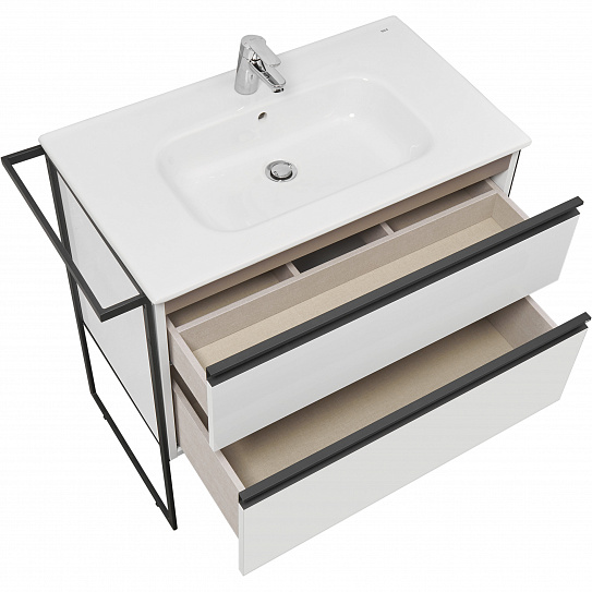 Тумба под раковину Roca Domi 80 белый глянец 2 ящика A857459806