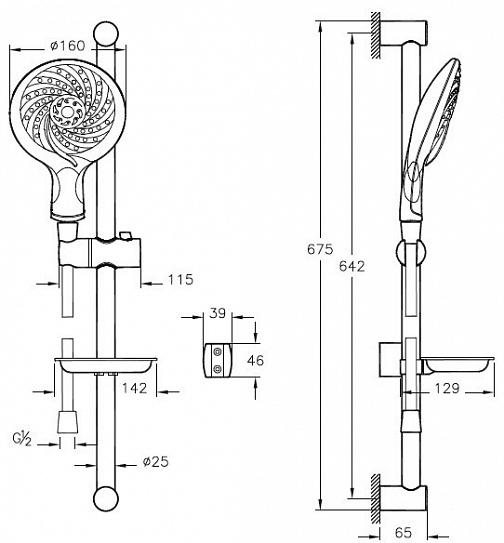 Душевой гарнитур Vitra Samba A45655EXP