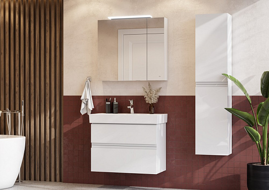 Тумба под раковину Roca Oleta 80 белый глянец, 2 ящика, A857640806