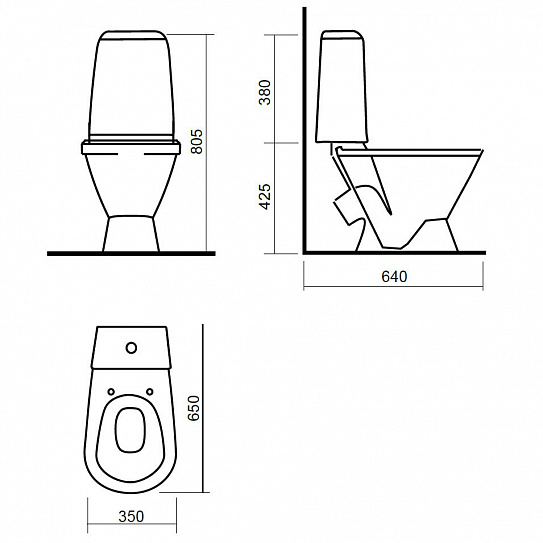 Унитаз-компакт Sanita Кама (комфорт) (крышка микролифт) KMASACC01070711