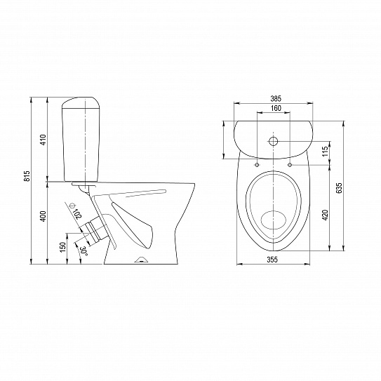 Унитаз-компакт Santeri Версия голубой 1.P401.5.S06.00B.F