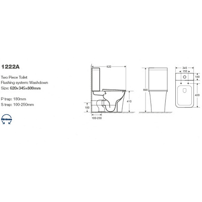Унитаз компакт безободковый с микролифтом Cerutti Arno 1222 А
