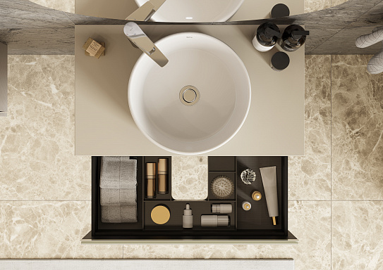 Тумба под раковину Roca Ona Ivory 800 слоновая кость, 2 ящика, ZRU9307862