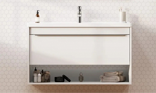 Тумба под раковину Aquaton Хоуп 100 1 створка Белый матовый 1A287401HP2B0 (под ум-к Миранда 100)