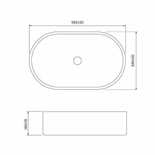 Умывальник накладной IDDIS Ray RAYWS13i27, белый глянцевый