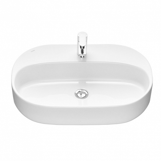 Раковина накладная 62 Santek Одри Round 62х42 1WH501710 с полочкой и отверстием под смеситель