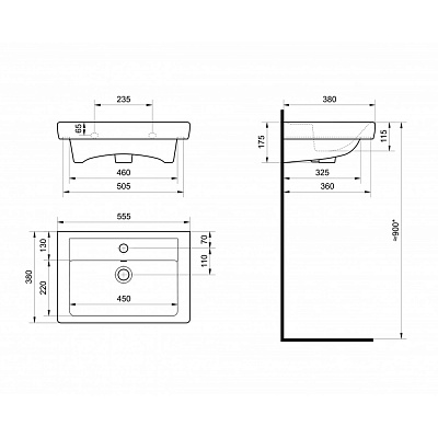 Раковина Santek Тигода 55 1WH302127 мини