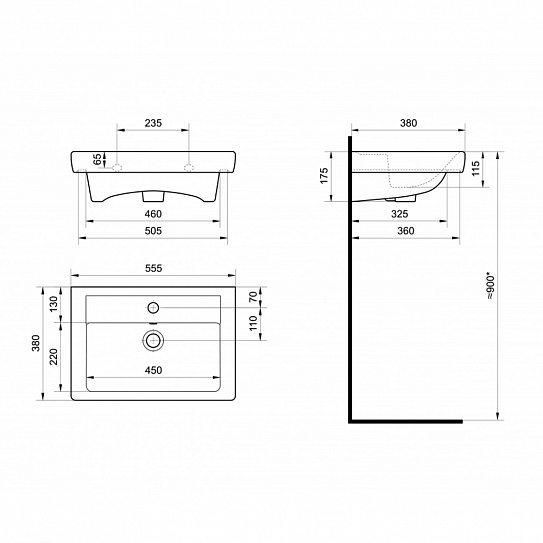 Раковина Santek Тигода 55 1WH302127 мини