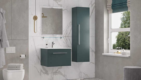 Тумба под раковину Posse 650-0-1 (Оскар) навесная верде Velvex (рак.235257 в комплект не входит)