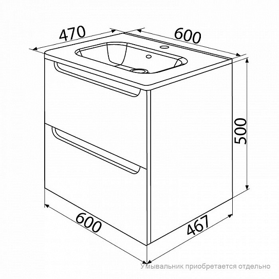Тумба без раковины Iddis Edifice 60 EDI60W0i95