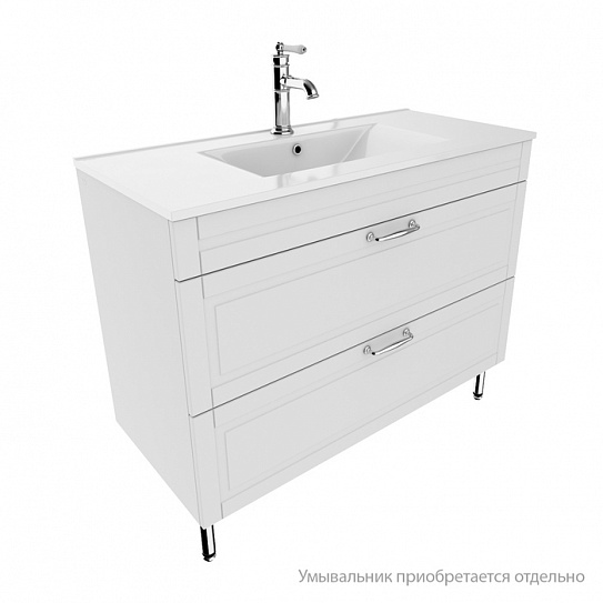 Тумба напольная 100 см IDDIS Oxford OXF10W1i95 белая (подходит к умывальнику 0131000i28)
