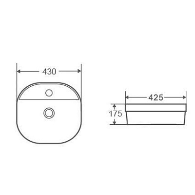 Раковина накладная D&K Quadro DT1510916