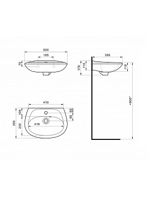 Раковина Santek Бриз 50 1WH110451