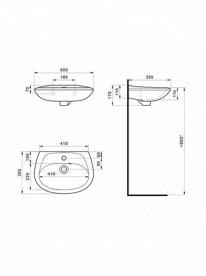 Раковина Santek Бриз 50 1WH110451