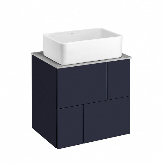 Тумба с раковиной Roca Luna 60 2 ящика ZRU9307766, синий