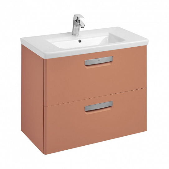 Тумба под раковину Roca The Gap Original 80, 2 ящика, терракота, ZRU9307839