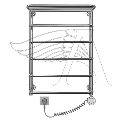 Полотенцесушитель электрический Арго МАГИЯ С ПОЛКОЙ 50*60 см, 5 перекладин, тэн справа