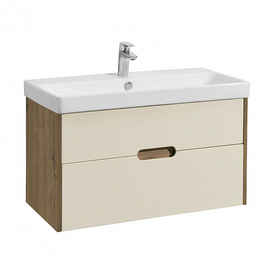Тумба под раковину Aquaton Оливия 90 бежевый, дуб велл 1A254401OLVG0