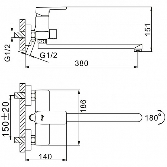 Смеситель для ванны Frap H60 F2260