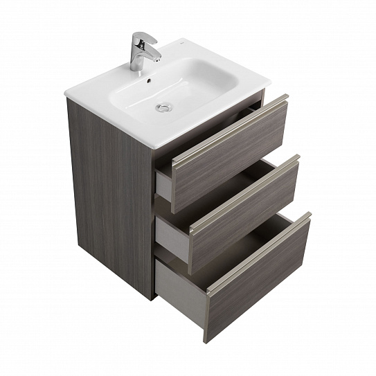 Тумба под раковину Roca The Gap 60 городской дуб 3 ящика A857404402