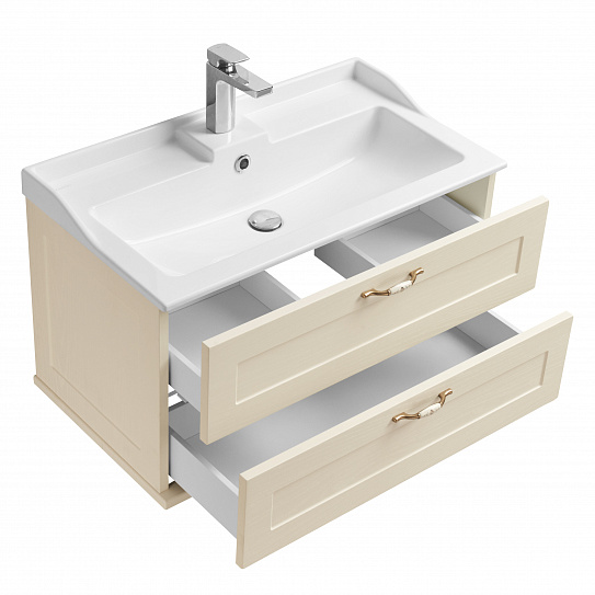 Тумба без раковины Акватон Леон 80 дуб бежевый 1A186301LBPR0