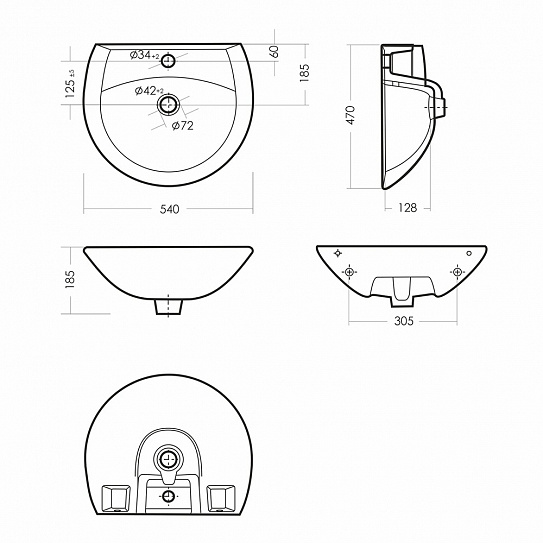 Раковина Sanita Аттика 55 ATC55SAWB01