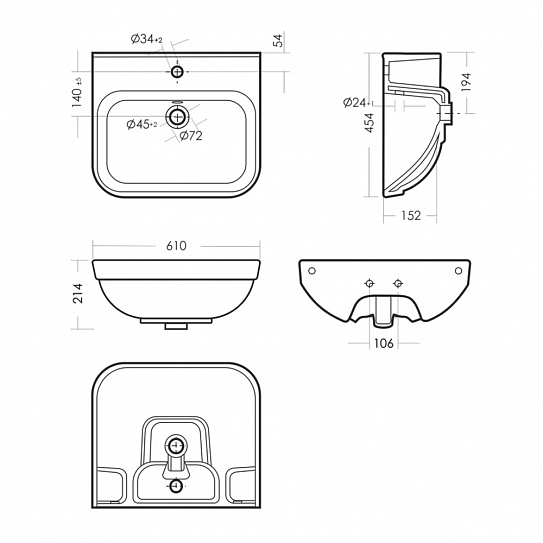 Раковина Sanita Luxe Next NXTSLWB01