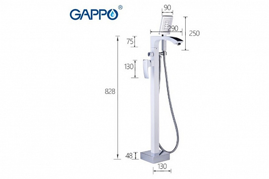 Смеситель для ванны Gappo G3007-8