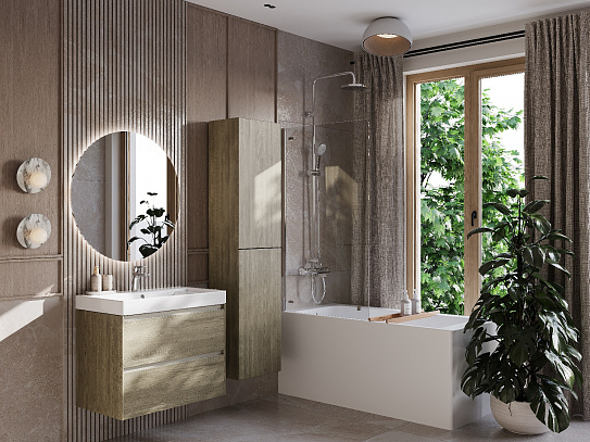 Тумба под раковину Roca Ona 800 темный вяз 2 ящика A857630511