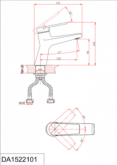 Смеситель для раковины D&K BayernFürth DA1522105