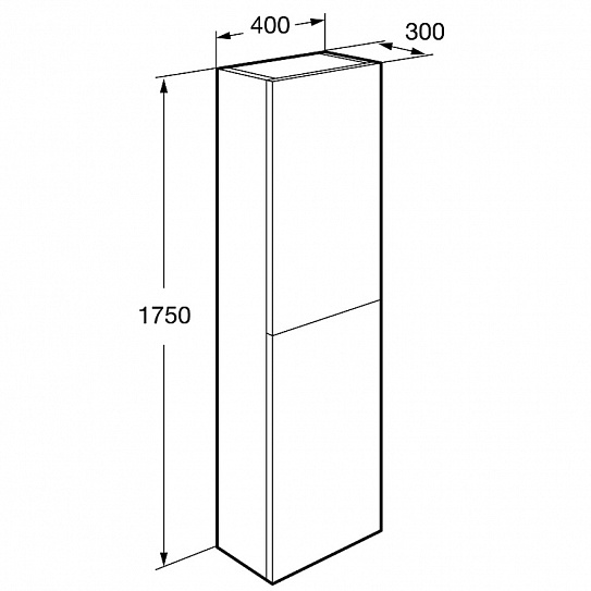 Шкаф-колонна 1750мм ONA реверсивная 400x300x1750 мм, белый матовый Roca A857635509