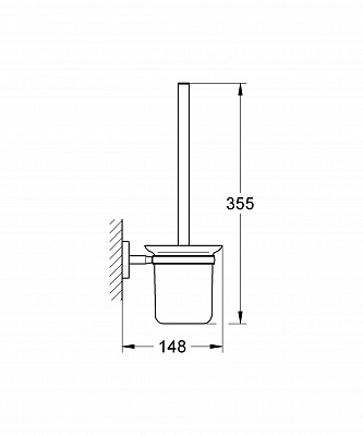 Туалетный ёршик GROHE BAUCOSMO 40463000 в комплекте
