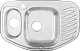 Мойка UKinoX КОМФОРТ 77.6x50.7х19, угловая, двойная