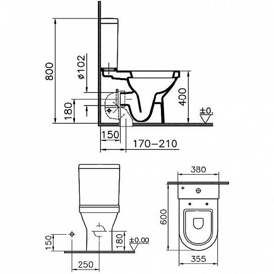 Унитаз пристенный Vitra S50 9798В003-7201