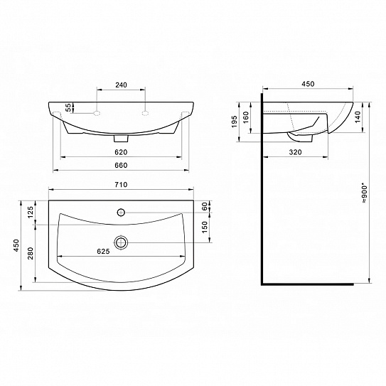 Раковина мебельная Santek Балтика 70 1WH207776