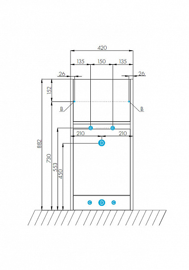 Тумба под стиральную машину Акватон Лондри 40 1A236001LH010 (без раковины)