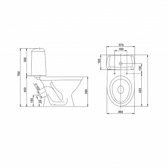 Унитаз-компакт Santeri Соната (комфорт) белый 1.P206.2.S00.00B.F