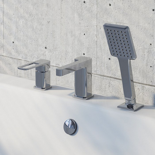 Смеситель на борт ванны на 3 отверстия Iddis Slide SLISB30i07 хром