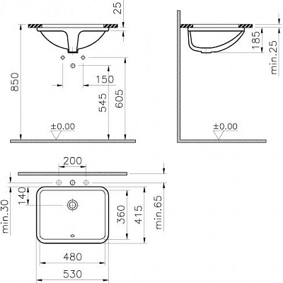 Раковина Vitra S50 5339B003-0012 48 см