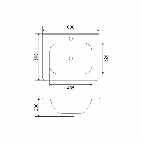 Раковина керамическая MIRSANT Astra 60 УТ000084538
