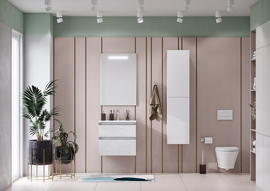 Тумба с раковиной Roca The Gap 60 2 ящика A857397806, белый глянец